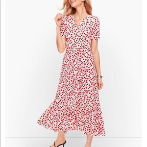 Talbots cascade wrap dress NWT